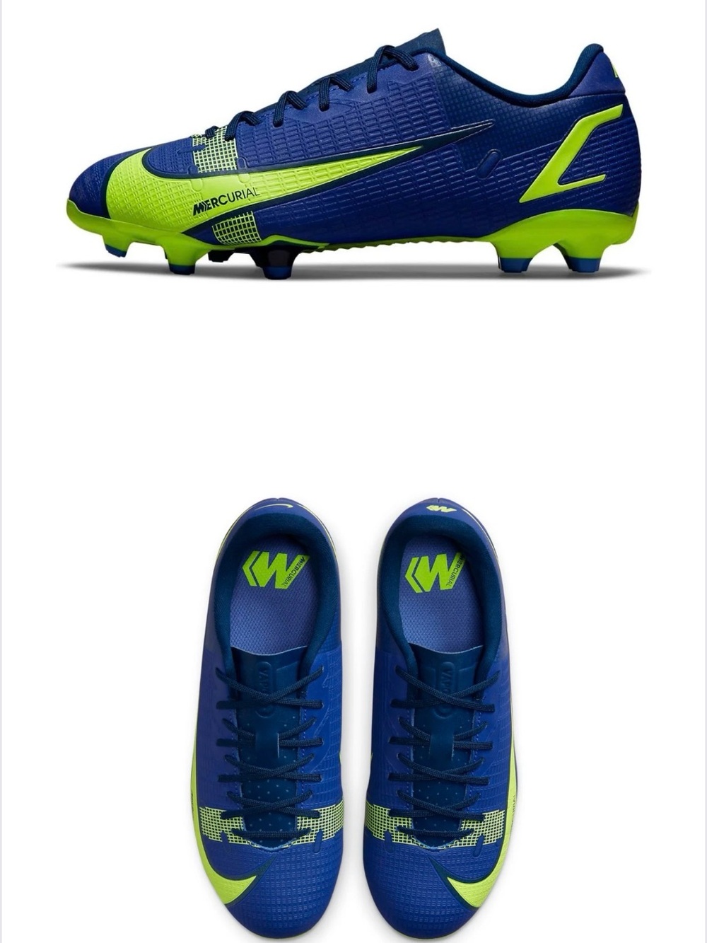 Nike Mercurial Vapor 14 Academy FG MG 'Lapis Volt' kids soccer cleats size 1 y
